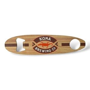 Kona Brewing‎ Co Surfboard Metal Brown Tan Wooden Bottle Opener Vintage Style